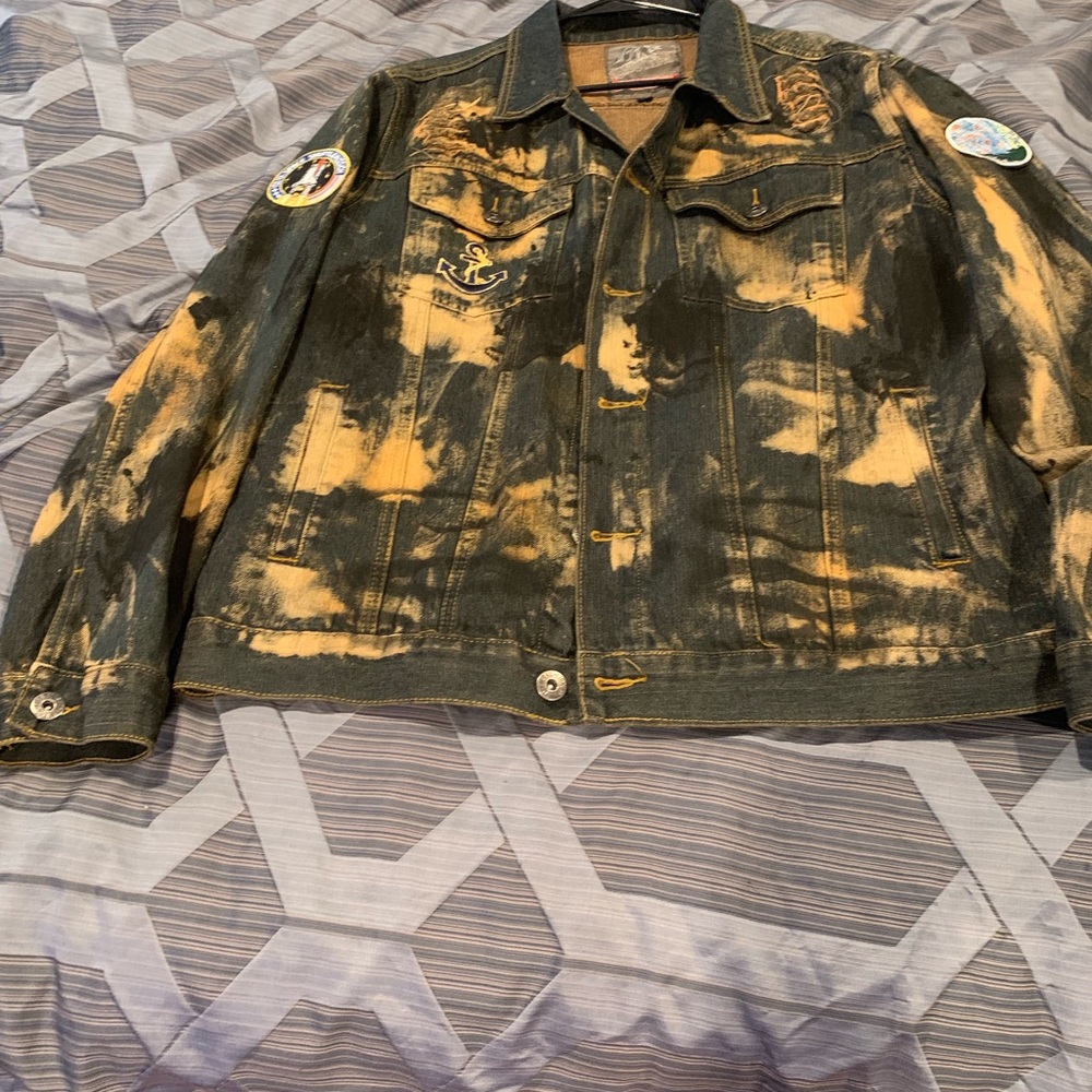 Lion daynasty  jeans jacket men xxl